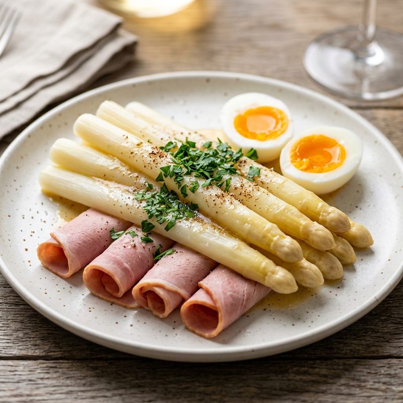 Organic Dutch white asparagus